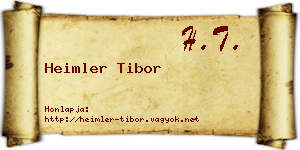 Heimler Tibor névjegykártya